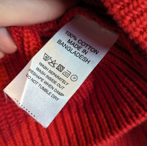 M&S Collection Red Cropped Knit Turtleneck Size XS - Picture 5 of 6